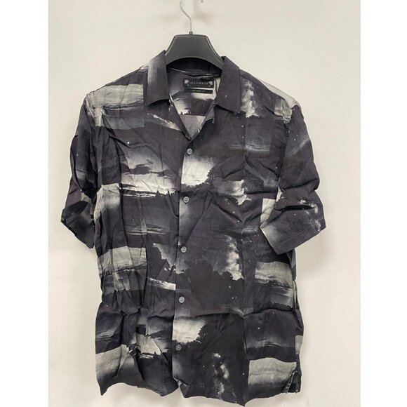 NWT - Allsaints Night Sky SS Shirt in Black, Relaxed Fit, Large - Picture 4 of 14